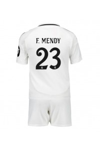 Real Madrid Ferland Mendy #23 Jalkapallovaatteet Lasten Kotipeliasu 2024-25 Lyhythihainen (+ Lyhyet housut)